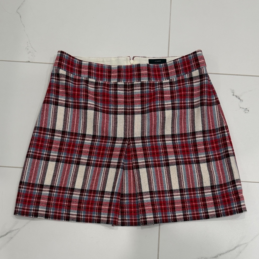 J. Crew Red Plaid Mini Skirt